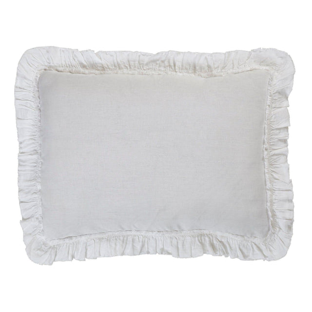 Orchids Lux Ruffle Solid Color & Ruffle White 20 X 36 Duvet Cover Sham
