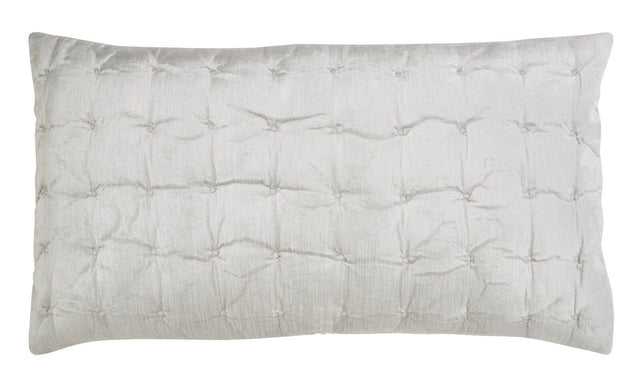 Orchids Lux Bailey Solid Color & Tuck Embroidery Silver 20 X 36 Quilt Sham