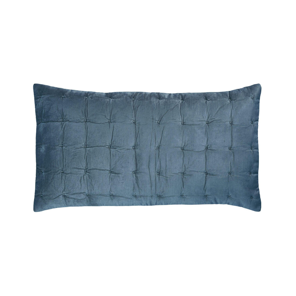 Orchids Lux Bailey Solid Color & Tuck Embroidery Smoky Blue 20 X 36 Quilt Sham
