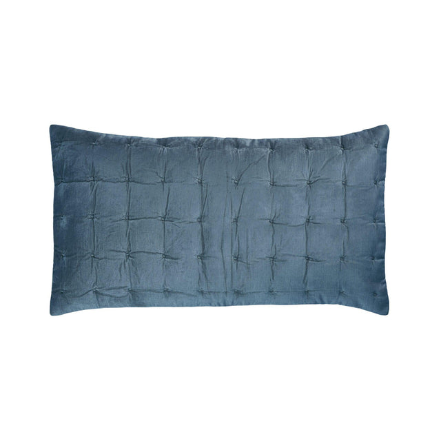 Orchids Lux Bailey Solid Color & Tuck Embroidery Smoky Blue 20 X 36 Quilt Sham