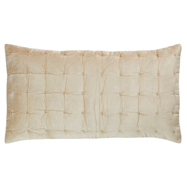 Orchids Lux Bailey Solid Color & Tuck Embroidery Champagne 20 X 36 Quilt Sham