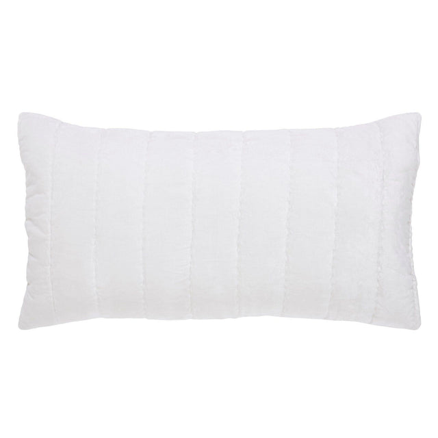 Orchids Lux Gatsby Channel Quilting White 20 X 36 Quilt Sham
