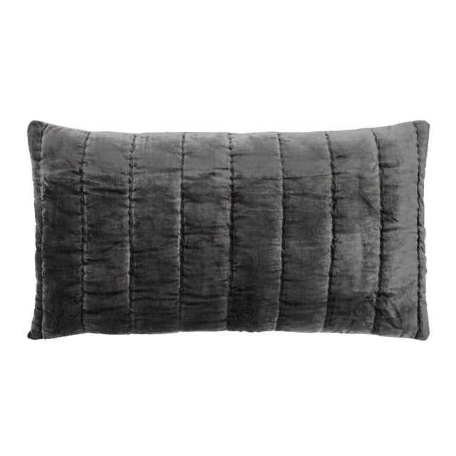 Orchids Lux Gatsby Channel Quilting Steel 20 X 36 Quilt Sham