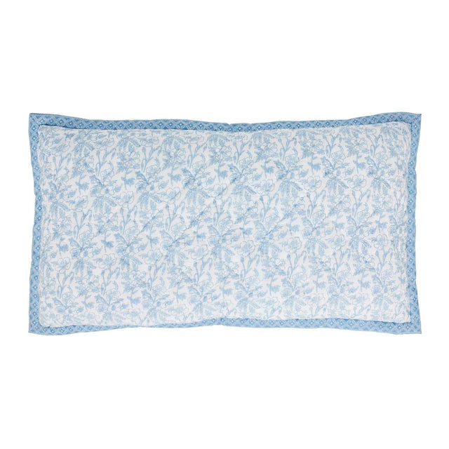 Orchids Lux Bliss Geomatric/Floral Aqua 20 X 36 Printed Quilt Sham