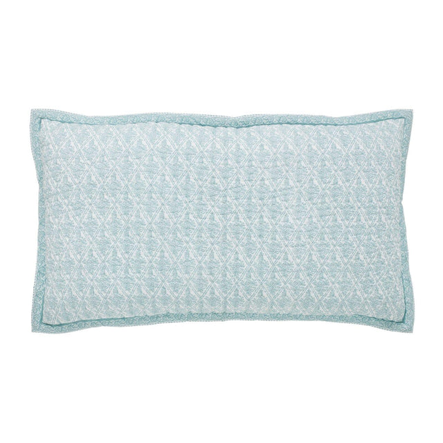 Orchids Lux Serenity Channel/Geomatric/Floral Sage 20 X 36 Printed Quilt Sham