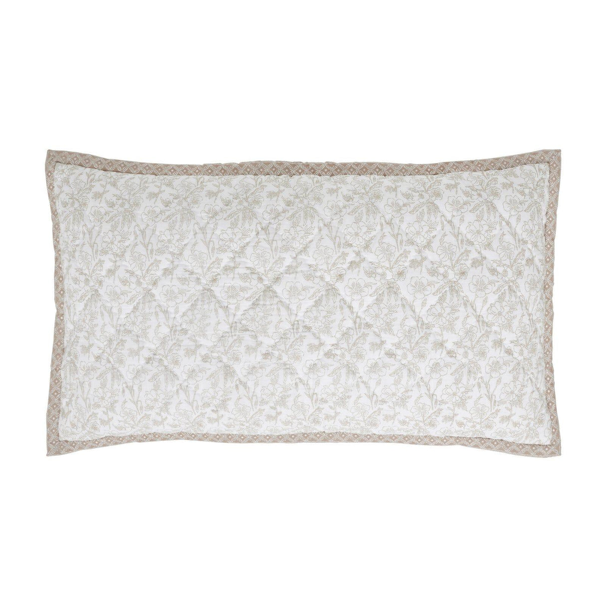 Orchids Lux Bliss Geomatric/Floral Sand 20 X 36 Printed Quilt Sham