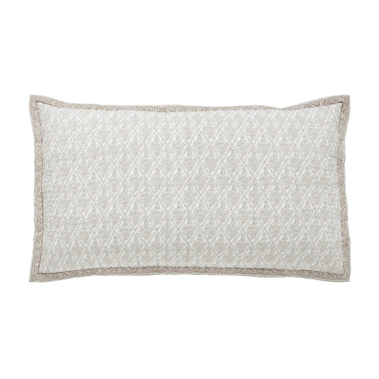 Orchids Lux Serenity Channel/Geomatric/Floral Sand 20 X 36 Printed Quilt Sham