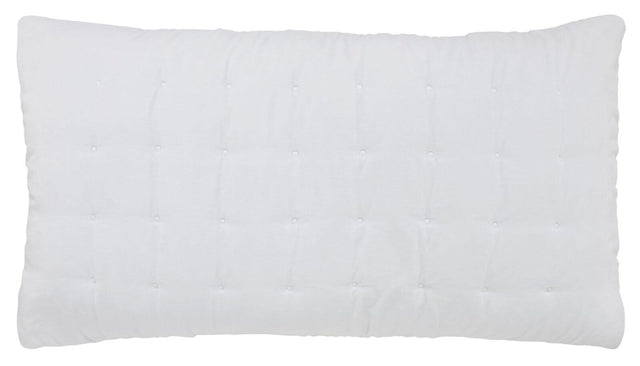 Orchids Lux Bailey Solid Color & Tuck Embroidery White 20 X 36 Quilt Sham