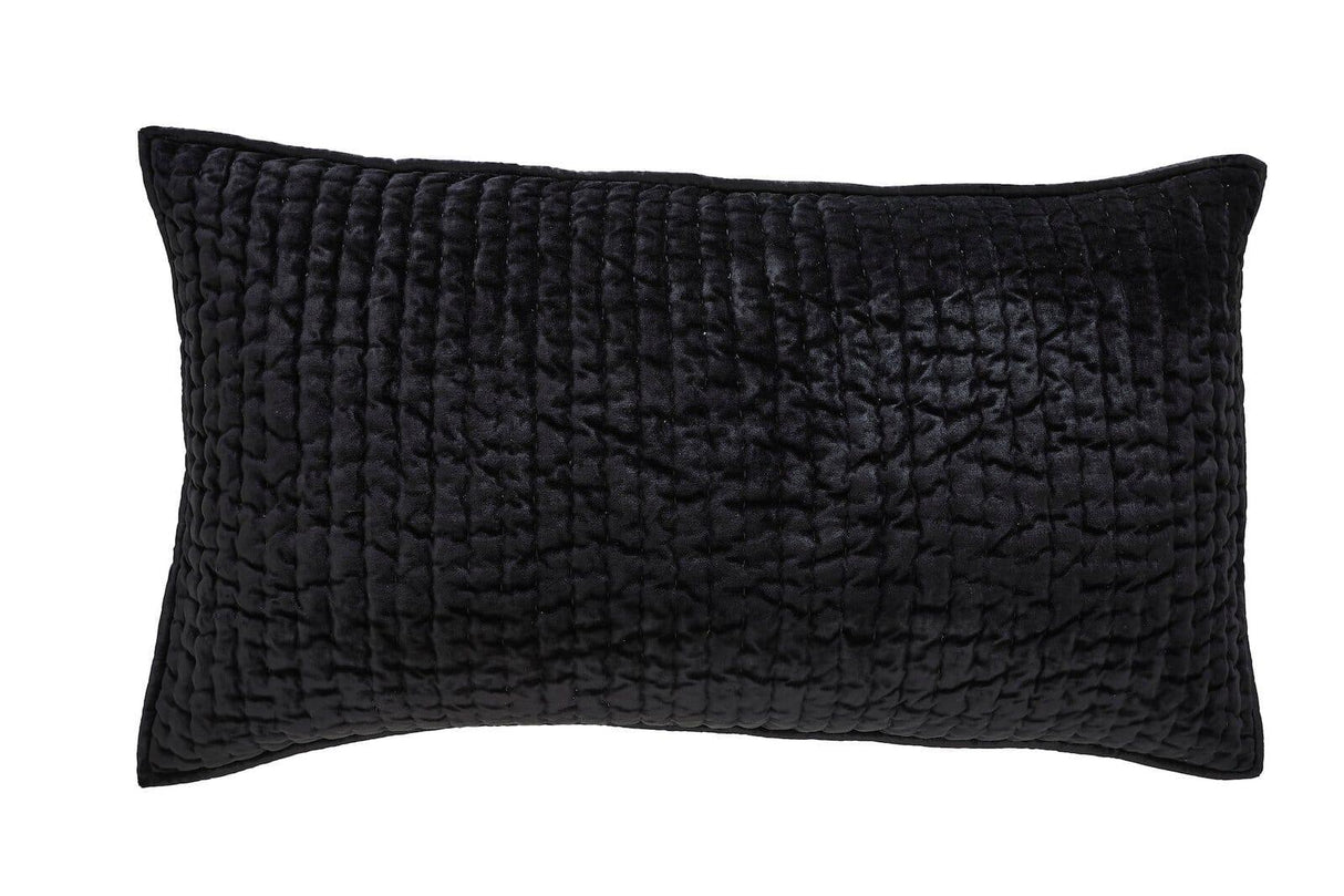 Orchids Lux Walton Channel Black 20 X 36 Quilt Sham