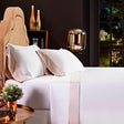Orchids Lux Porto Solid Color White/ Beige 78 X 80 Sheet Set