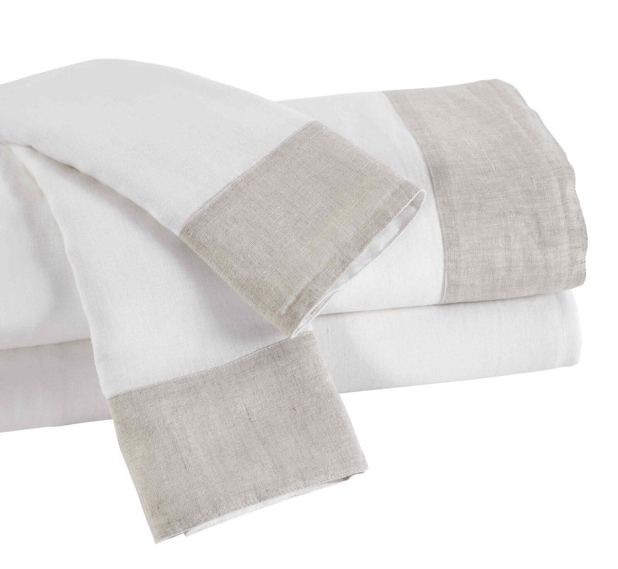 Orchids Lux Kyoto Solid Color White/ Beige 78 X 80 Sheet Set