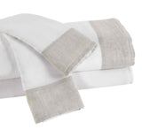 Orchids Lux Kyoto Solid Color White/ Beige 78 X 80 Sheet Set