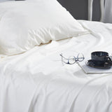 Orchids Lux Venice Solid Color & Pleated Vanilla 78 X 80 Sheet Set