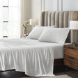 Orchids Lux Halston Solid Color Off White Melange 78 X 80 Sheet Set