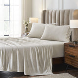 Orchids Lux Halston Solid Color Oatmeal Melange 78 X 80 Sheet Set