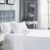 Orchids Lux Olivia Solid Color & Embroidery White/White 60 X 80 Sheet Set