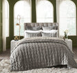 Orchids Lux Bailey Solid Color & Tuck Embroidery Mink 110 X 96 Quilt