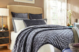 Orchids Lux Luna Stitch Navy 94 X 96 Quilt