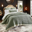 Orchids Lux Maui Stitch Aloe 110 X 96 Quilt