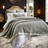 Orchids Lux Maui Stitch Slate 94 X 96 Quilt