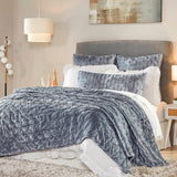 Orchids Lux Luna Stitch Ocean 110 X 96 Quilt