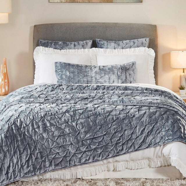 Orchids Lux Luna Stitch Ocean 118 X 98 Quilt