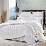 Orchids Lux Gatsby Channel Quilting White 94 X 96 Quilt