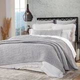 Orchids Lux Bella Channel Quilting Grey 94 X 96 Quilt