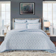 Orchids Lux Bliss Geomatric/Floral Aqua 110 X 96 Printed Quilt