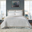 Orchids Lux Bliss Geomatric/Floral Sand 110 X 96 Printed Quilt