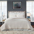 Orchids Lux Serenity Channel/Geomatric/Floral Sand 110 X 96 Printed Quilt