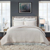 Orchids Lux Serenity Channel/Geomatric/Floral Sand 110 X 96 Printed Quilt