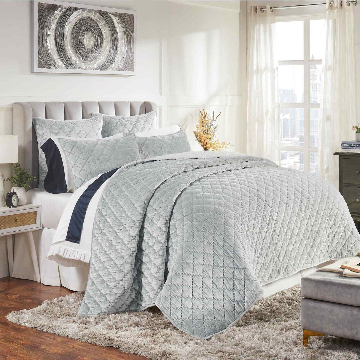 Orchids Lux Clermont Geomatric Splash 110 X 96 Quilt