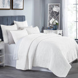 Orchids Lux Bella Channel Quilting White 110 X 96 Quilt