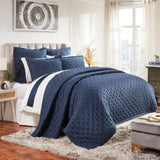 Orchids Lux Oscar Stitch Navy 94 X 96 Quilt