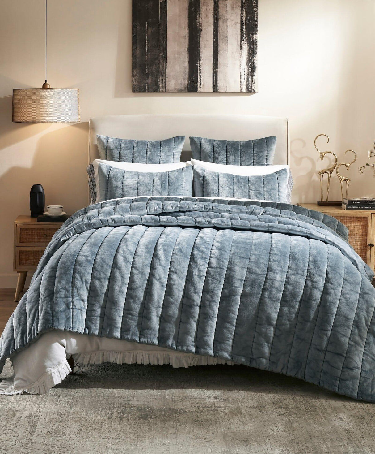 Orchids Lux Gatsby Channel Quilting Nocturne 94 X 96 Quilt