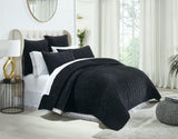 Orchids Lux Walton Channel Black 94 X 96 Quilt