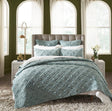 Orchids Lux Mirabelle Geomatric Teal 94 X 96 Quilt