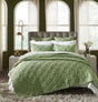 Orchids Lux Mirabelle Geomatric Moss 110 X 96 Quilt