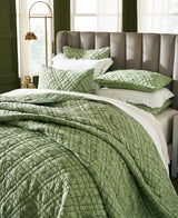 Orchids Lux Mirabelle Geomatric Moss 110 X 96 Quilt