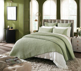Orchids Lux Charlton Channel Quilting Green Melange 94 X 96 Quilt