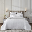 Orchids Lux Logan Geomatric White 110 X 96 Quilt
