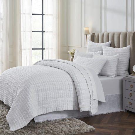 Orchids Lux Logan Geomatric White 110 X 96 Quilt