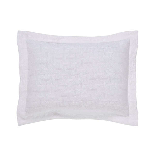 Orchids Lux Frontier Geomatric White 20 X 26 Matelasse Coverlet Sham