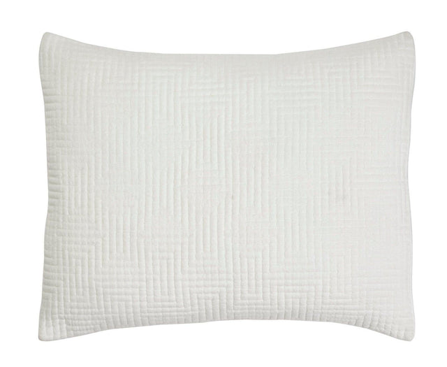 Orchids Lux Maze Geomatric White 20 X 26 Coverlet Sham