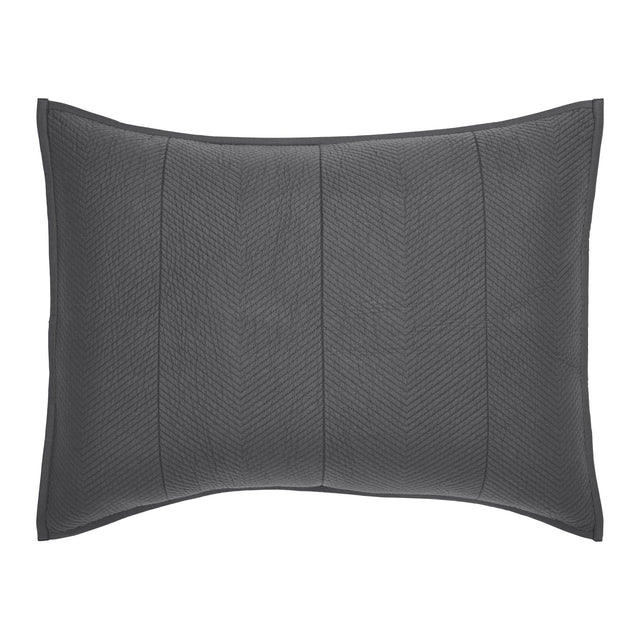 Orchids Lux Athena Chevron Steel 20 X 26 Coverlet Sham
