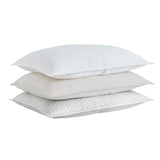 Orchids Lux Merida Geomatric White 20 X 26 Quilted Coverlet Sham