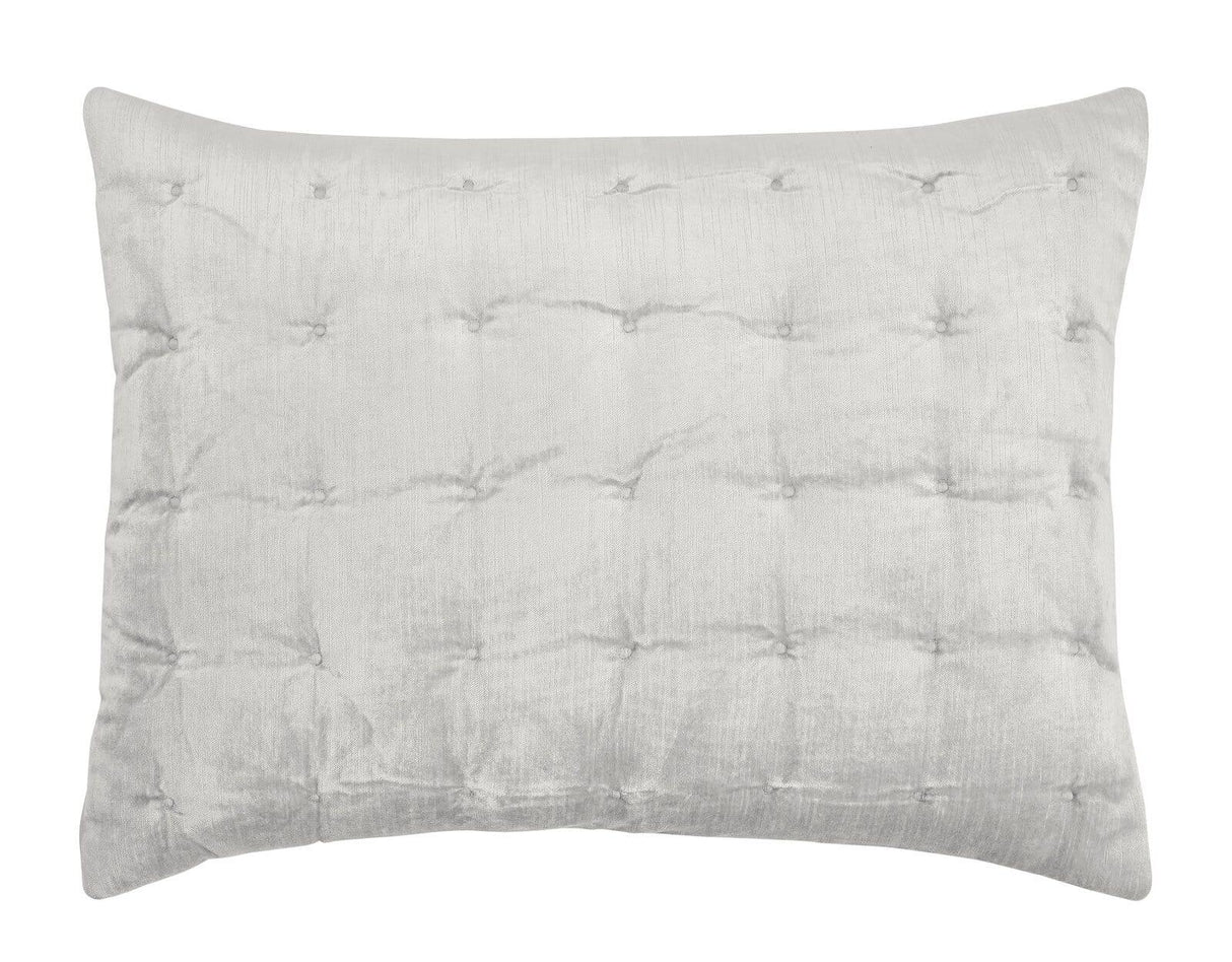 Orchids Lux Bailey Solid Color & Tuck Embroidery Silver 20 X 26 Quilt Sham
