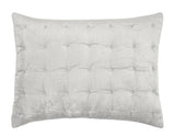 Orchids Lux Bailey Solid Color & Tuck Embroidery Silver 20 X 26 Quilt Sham