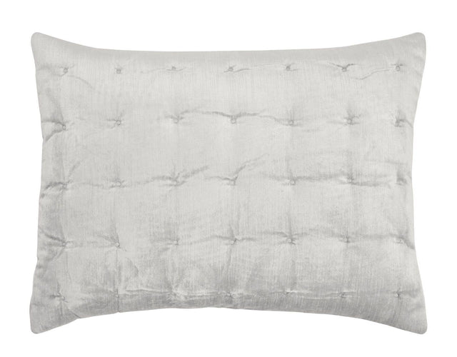 Orchids Lux Bailey Solid Color & Tuck Embroidery Silver 20 X 26 Quilt Sham